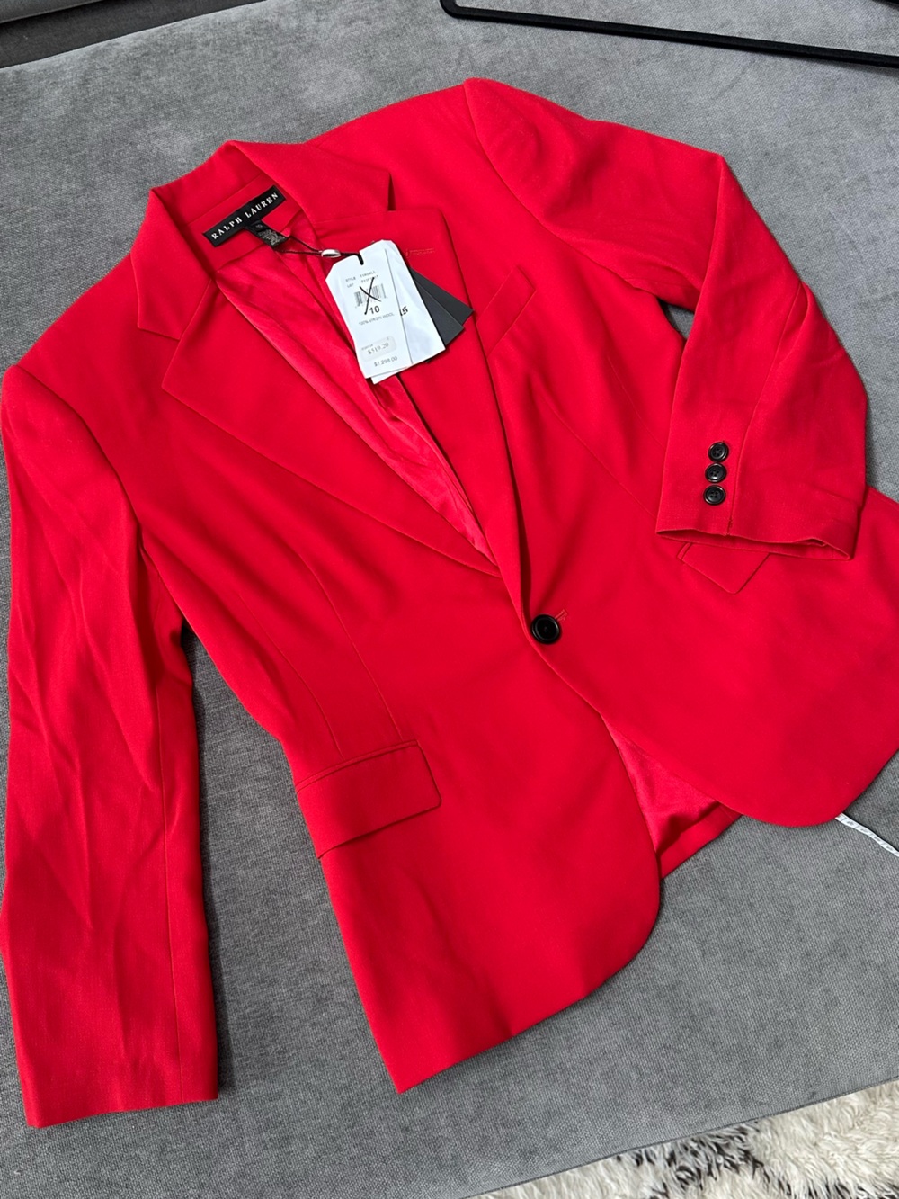NWT Ralph Lauren Bold Red Single-Button Blazer - Picture 9 of 16